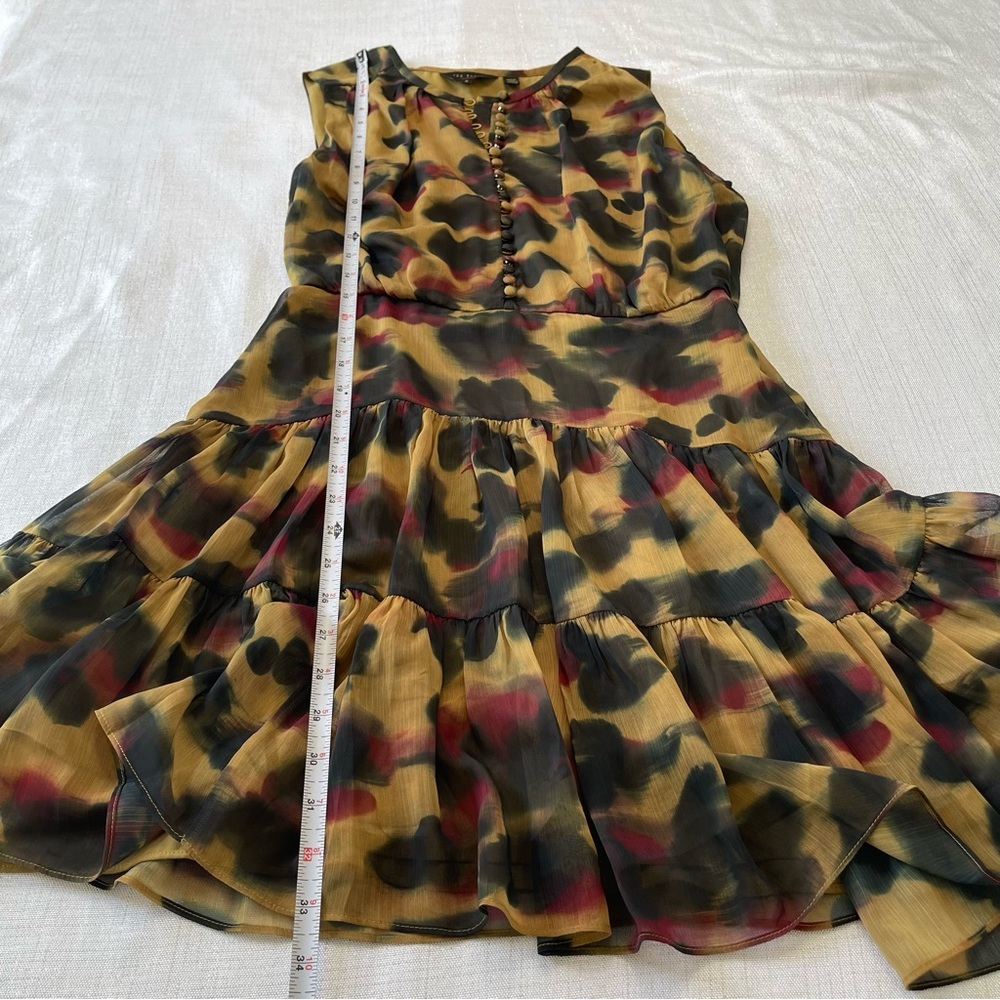 TED BAKER DRESS ELVINIA ANIMAL PRINT BUTTON UP GGT MINI DRESS BROWN. Size 2 - Picture 12 of 12